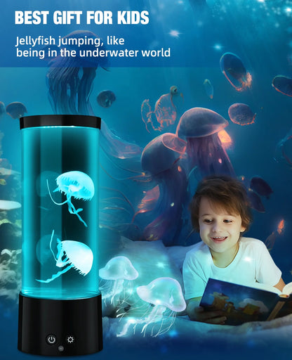 Jellyfish Lamp,  Jellyfish Aquarium Lamp with 17 Light Effects - Table Lamp Night Light Mood Light with Remote, Jelly Fish Tank Aquarium for Living Room, Christmas Birthday Gifts for Kids