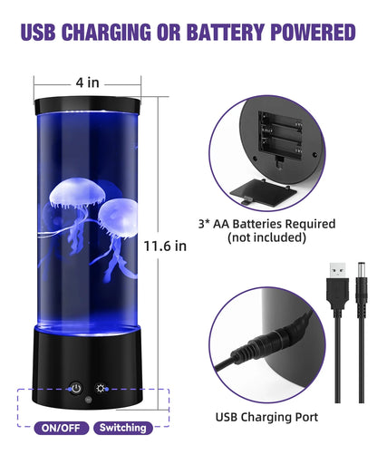 Jellyfish Lamp,  Jellyfish Aquarium Lamp with 17 Light Effects - Table Lamp Night Light Mood Light with Remote, Jelly Fish Tank Aquarium for Living Room, Christmas Birthday Gifts for Kids