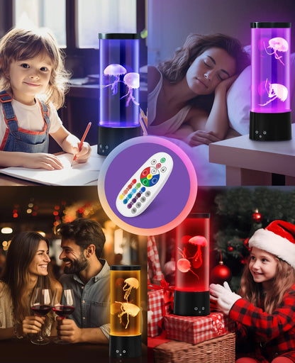 Jellyfish Lamp,  Jellyfish Aquarium Lamp with 17 Light Effects - Table Lamp Night Light Mood Light with Remote, Jelly Fish Tank Aquarium for Living Room, Christmas Birthday Gifts for Kids